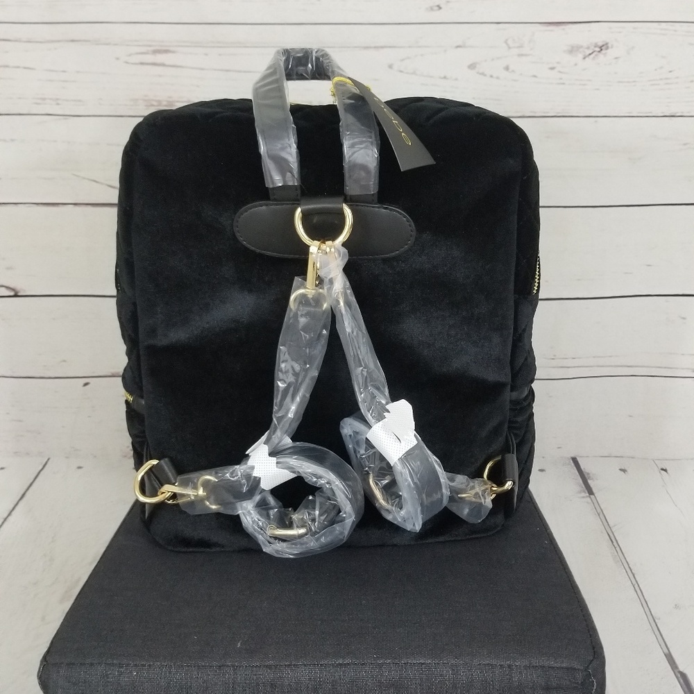 Bebe Danielle Velvet Backpack Black - Picture 3 of 3